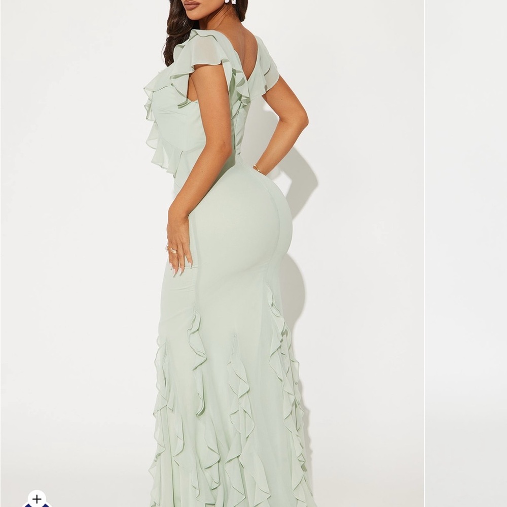 Mint Green Ruffle Dress - Picture 5 of 5